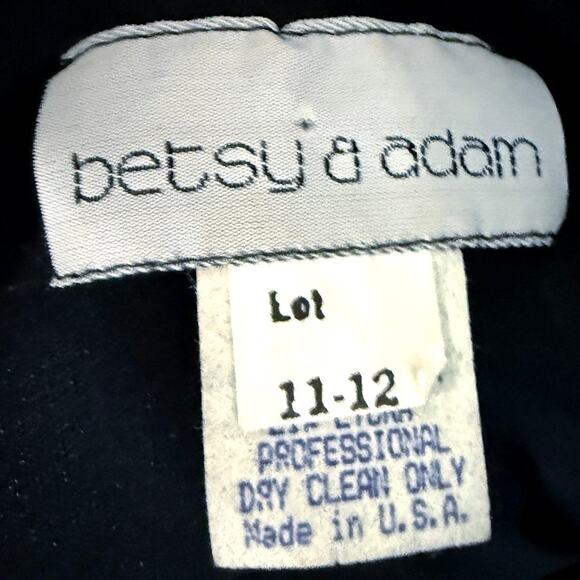 Vintage Betsy & Adam Y2K 90s Stripe Trim Tuxedo Midi Dress Sz 11 12 Bling Black - Picture 6 of 7